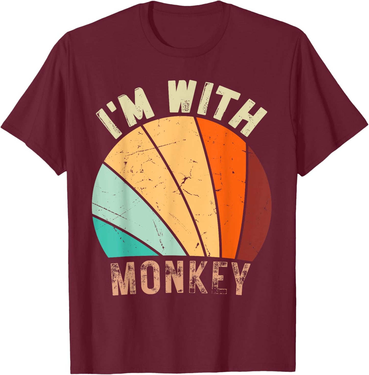 I'm with Monkey Funny Design Im with Monkey T-Shirt - T-Shirt | Maroon