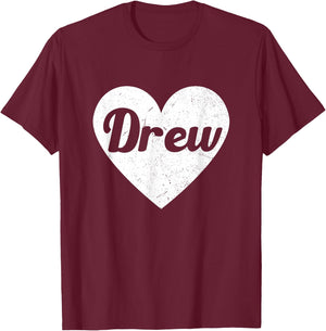 I Heart Drew - First Names And Hearts, I Love Drew T-Shirt - T-Shirt | Maroon