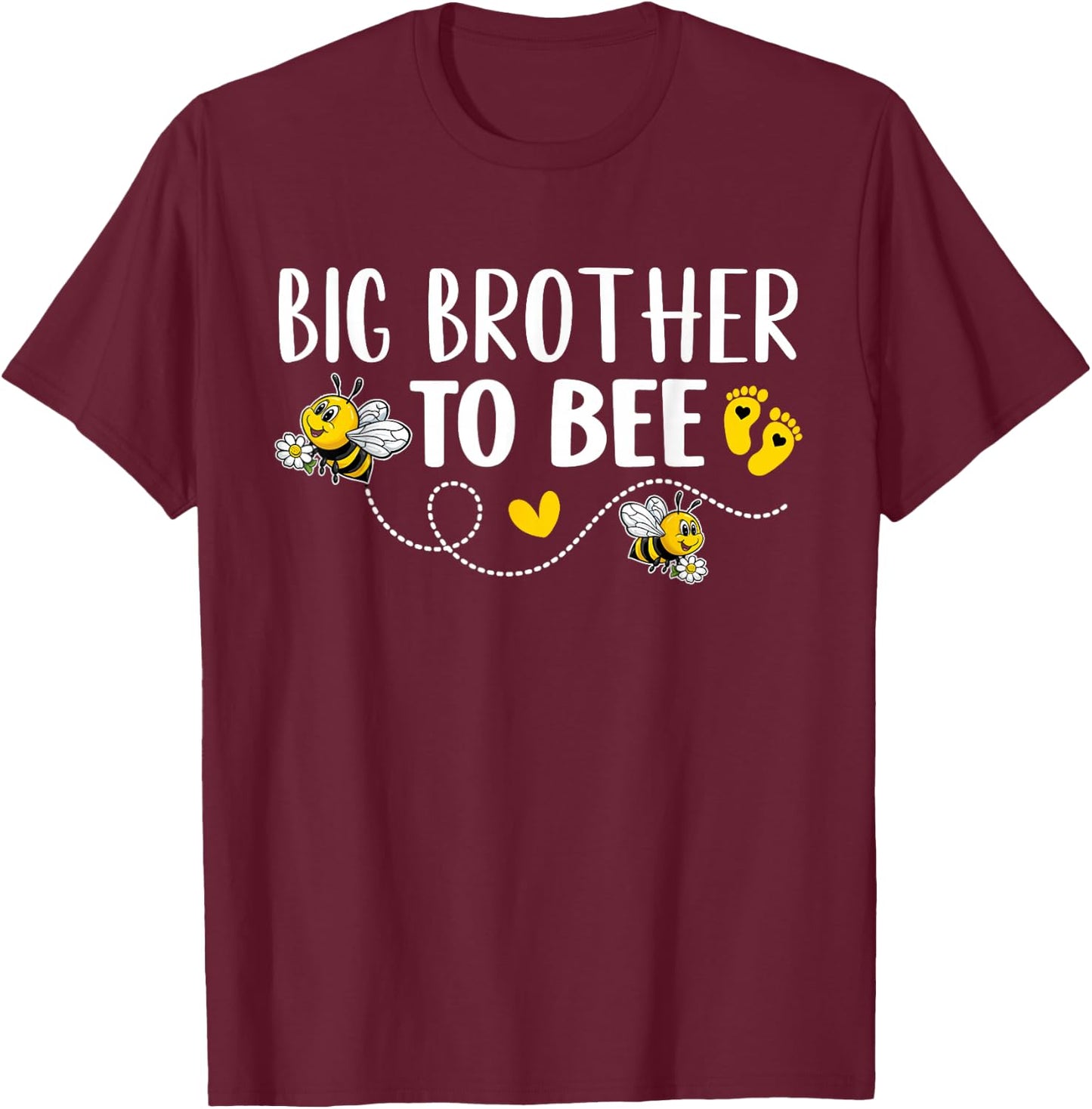 Big Brother To Bee Gender Reveal Pregnancy Announcement T-Shirt - T-Shirt | Maroon