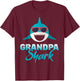 Grandpa Shark Wearing Cool Sunglasses Grandpa Gift T-Shirt - T-Shirt | Maroon