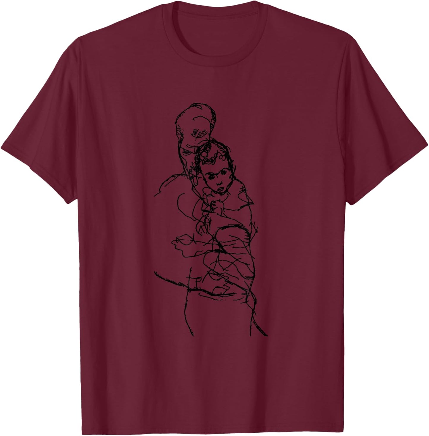 Mutter und Kind von Egon Schiele (1914) T-Shirt - T-Shirt | Maroon