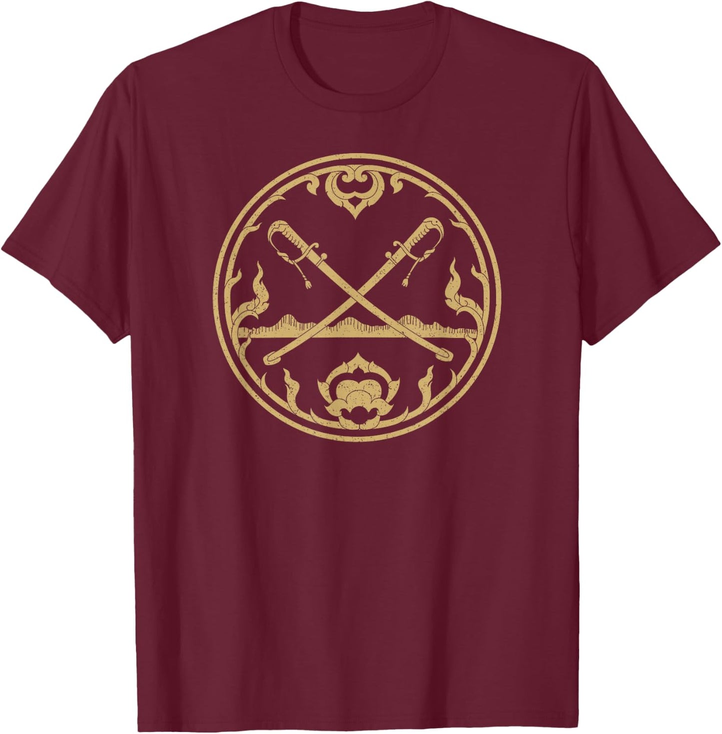 Krabi Thailand Seal Emblem Symbol Flag T-Shirt - T-Shirt | Maroon