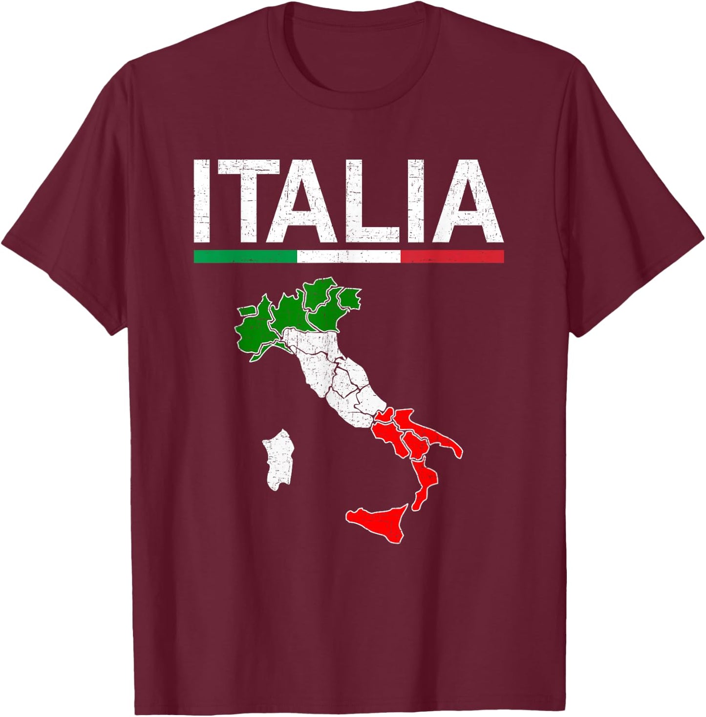 Italy Flag Vintage Italian Design Italia T-Shirt - T-Shirt | Maroon