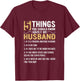 5 Things You Should Know About My Husband T-Shirt - T-Shirt | Maroon