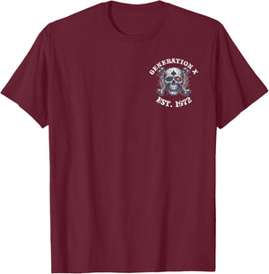 (2 Sided) Generation X EST 1972 Black Sheep of My Family T-Shirt - T-Shirt | Maroon