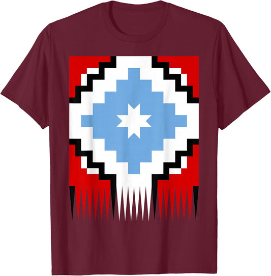 Lautaro Flag Araucana Mapuche Gunelve T-Shirt - T-Shirt | Maroon