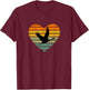 Ich liebe Kranich im Flug Vogel Ornithologe Zugvogel Kranich T-Shirt - T-Shirt | Maroon