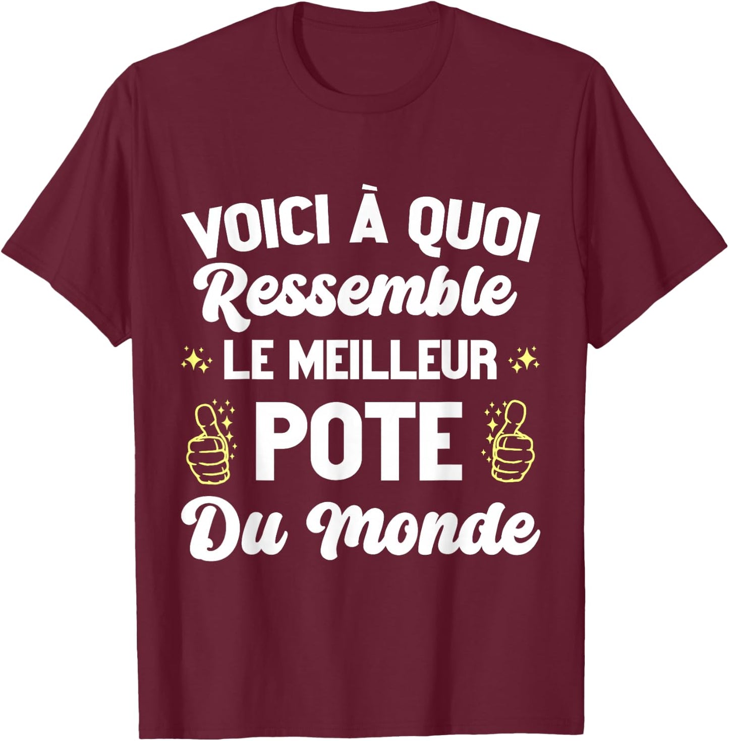 This Is What The World's Best Friend Looks Like , Black, S T-Shirt - T-Shirt | Maroon