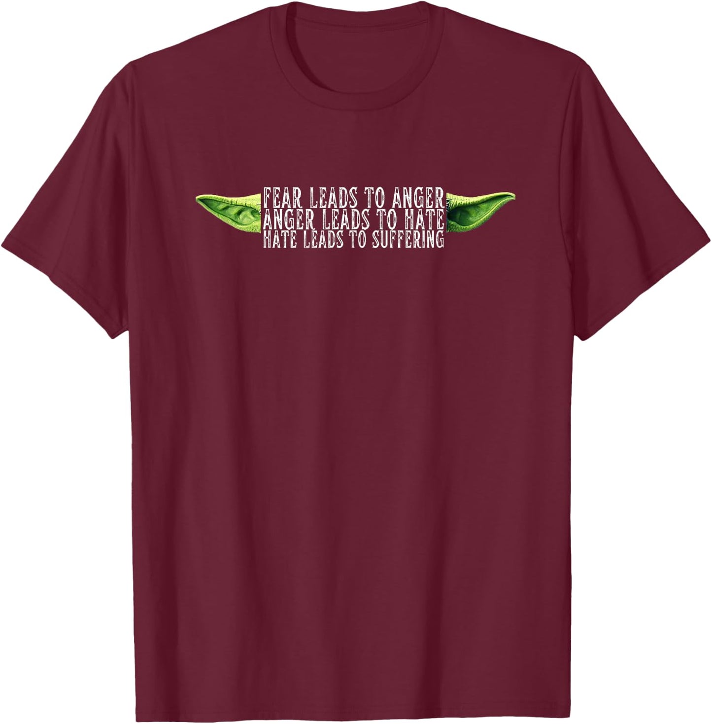 Fear Leads To Anger May The Fourth 70s 80s Classic TV Lovers T-Shirt - T-Shirt | Maroon