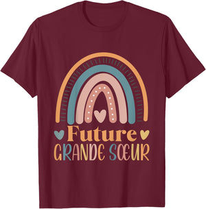 Child Future Big Sister Soon Big Sister Announcement T-Shirt - T-Shirt | Maroon