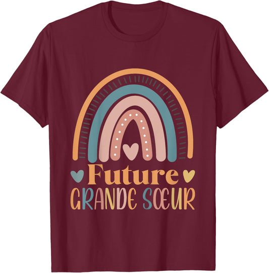 Child Future Big Sister Soon Big Sister Announcement T-Shirt - T-Shirt | Maroon