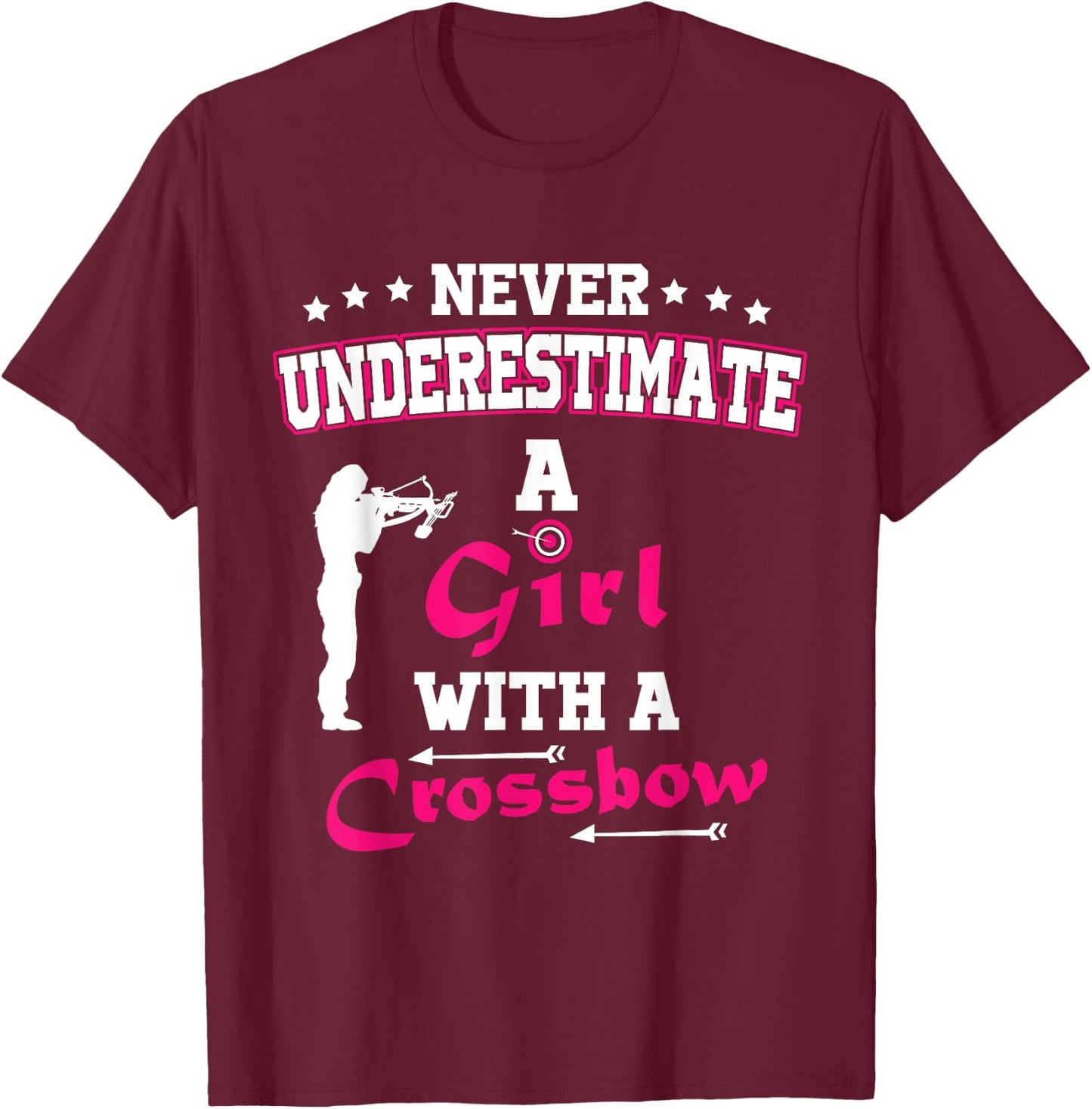 Archery Crossbow Girl Medieval Archery T-Shirt - T-Shirt | Maroon