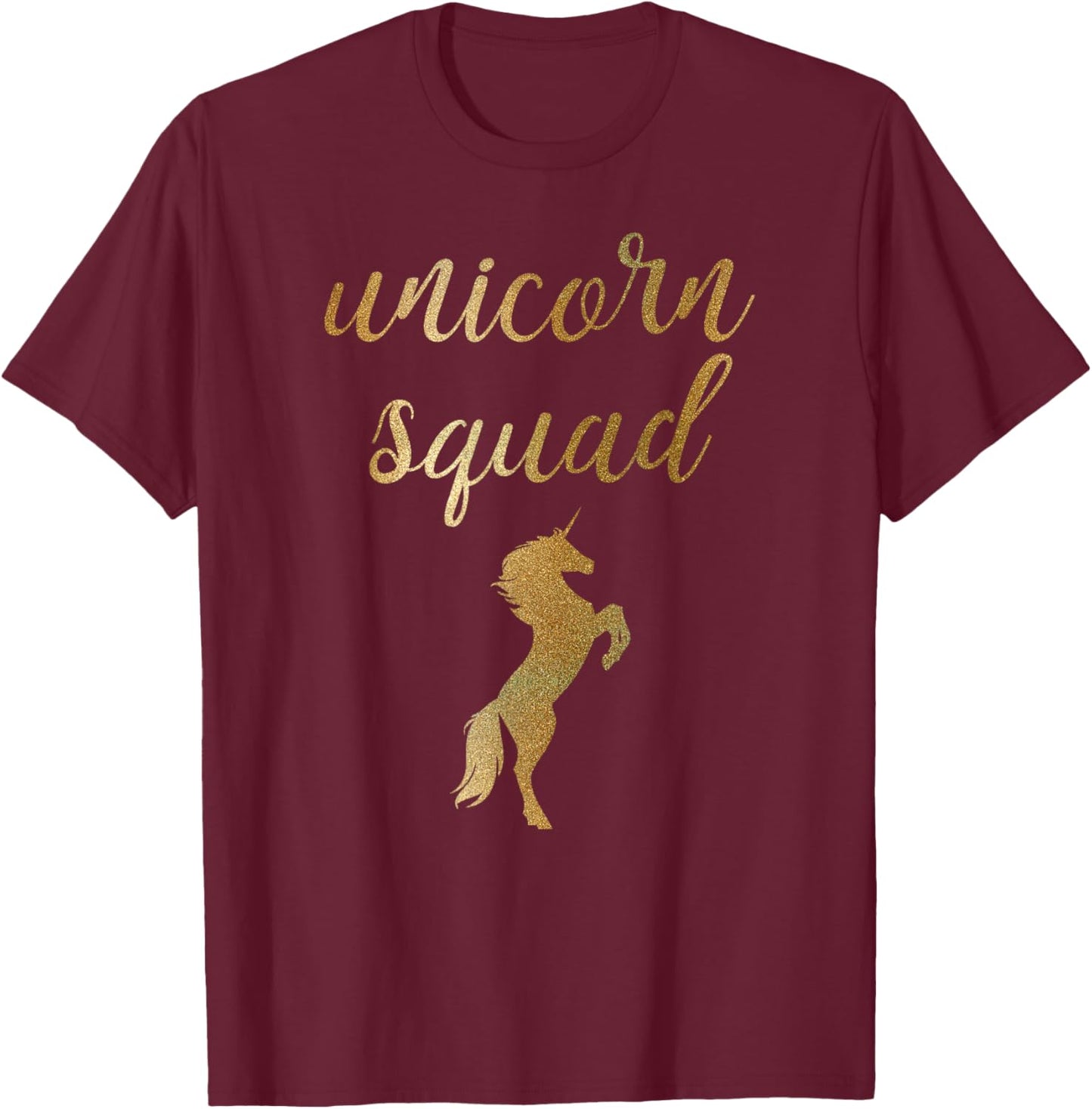 Unicorn Squad Gold Shirt Unicorn T-Shirt - T-Shirt | Maroon