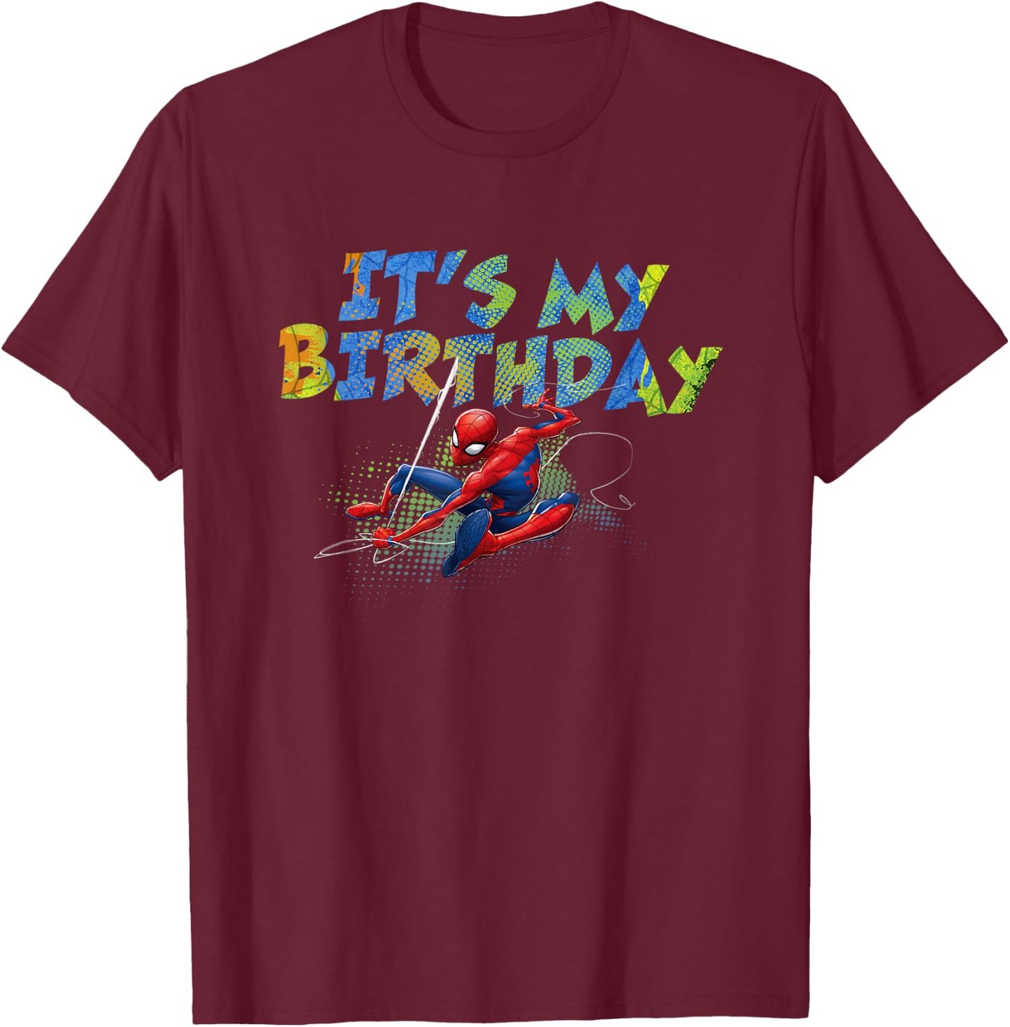 Marvel Super Heroes Spider-Man It's My Birthday , black T-Shirt - T-Shirt | Maroon