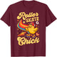 Cool Roller Skating Skate Girl 1970s Retro Chicken Roller T-Shirt - T-Shirt | Maroon