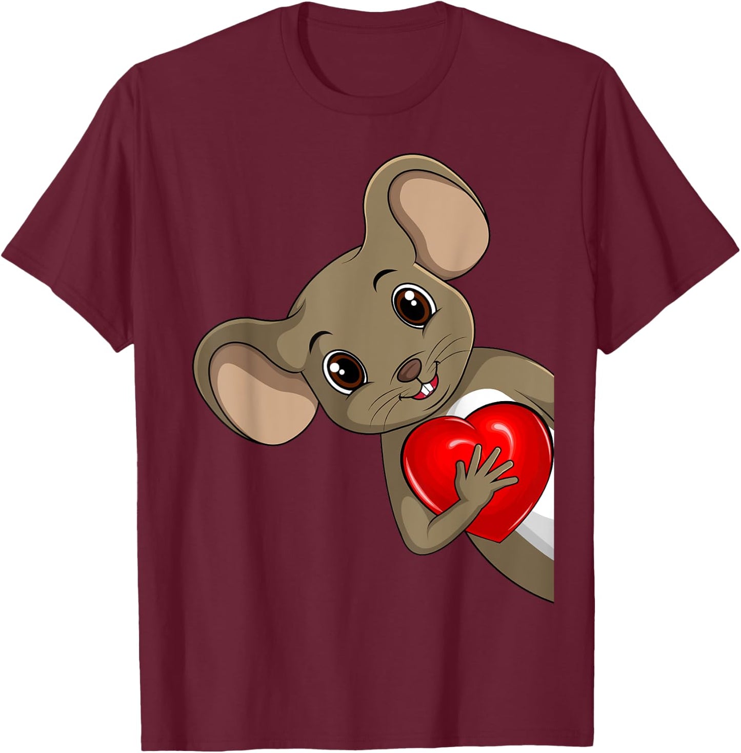 Maus Damen Kinder Mädchen Mäuse T-Shirt - T-Shirt | Maroon