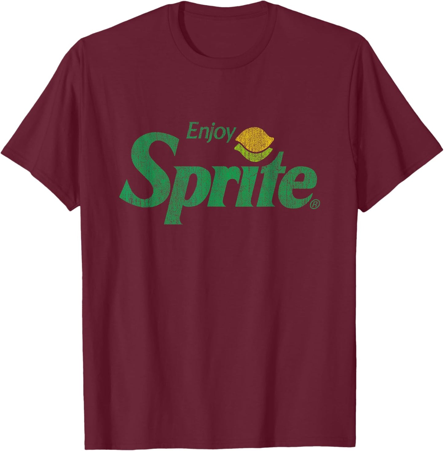 Have fun with the Sprite Distressed Logo , black T-Shirt - T-Shirt | Maroon