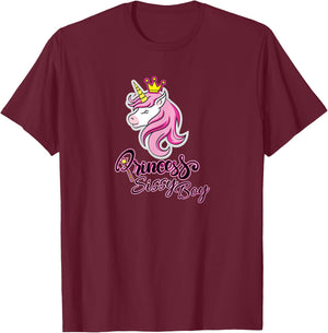 PRINCESS SISSY BOY - Princess Unicorn Design T-Shirt - T-Shirt | Maroon
