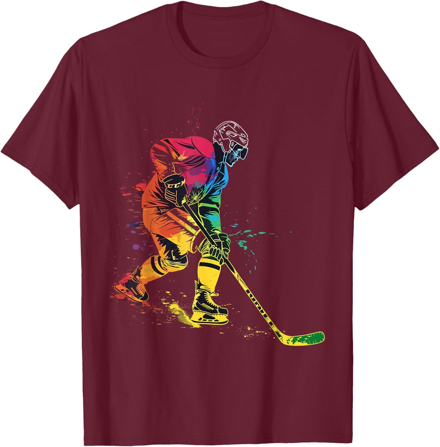 Joueur de hockey sur glace T-Shirt - T-Shirt | Maroon