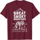 Great Smoky Mountains National Park T shirt Bear Vintage T-Shirt - T-Shirt | Maroon