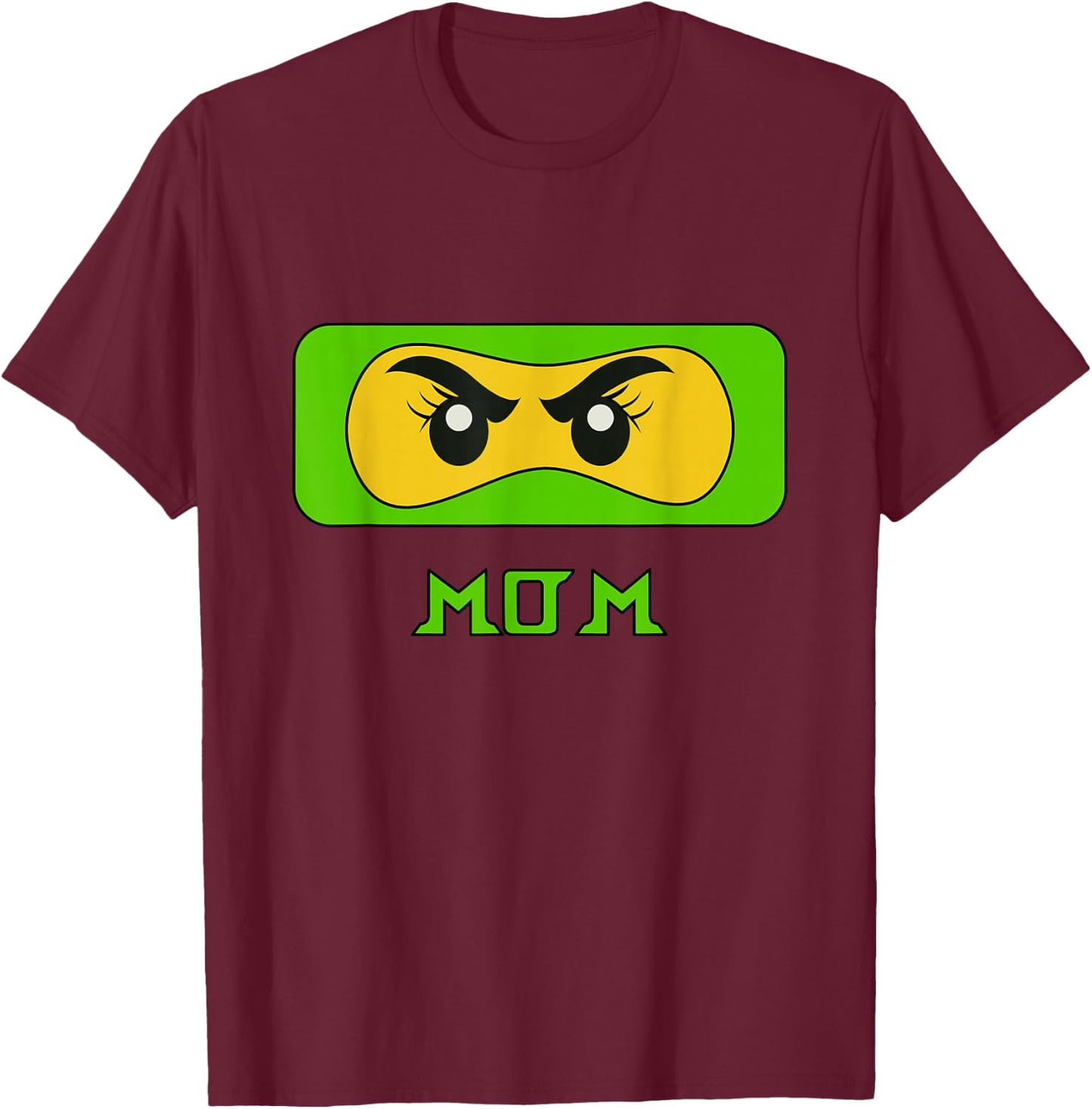Mama Ninja Face Family T-Shirt - T-Shirt | Maroon