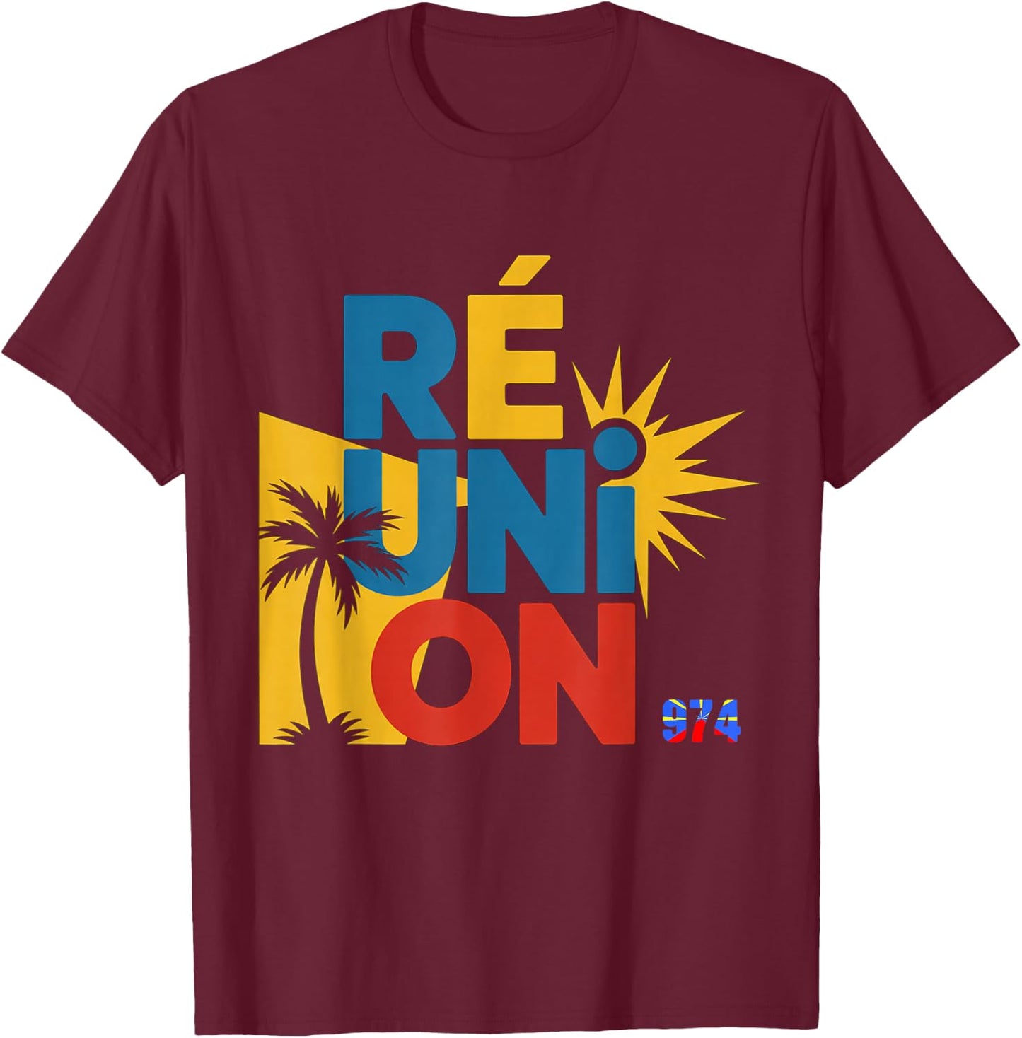 ile de la réunion gift man woman 974 Souvenir artisanal T-Shirt - T-Shirt | Maroon