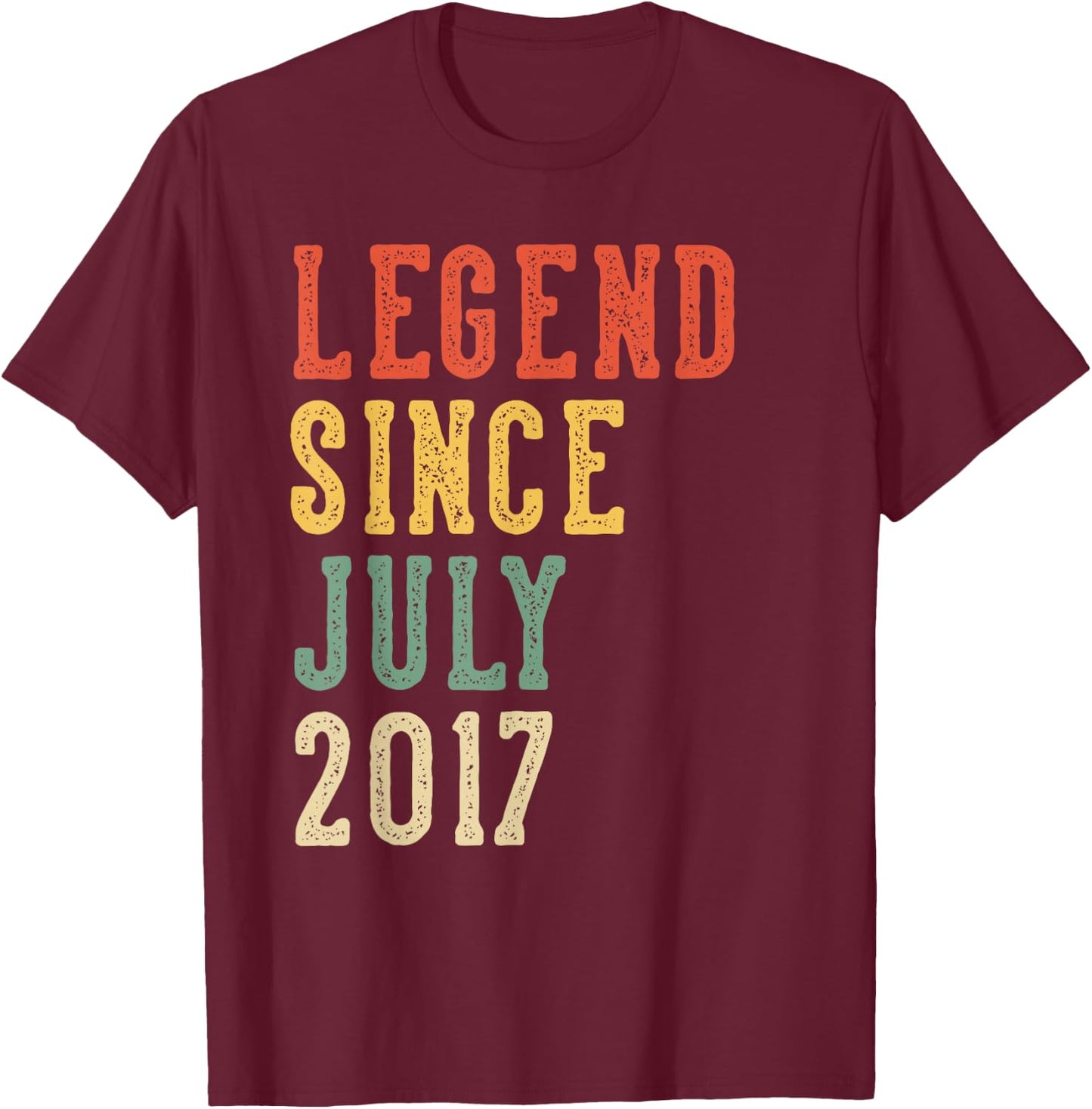 Legend Since July 9th Birthday 2017 Men Women 9 Year Old T-Shirt - T-Shirt | Maroon