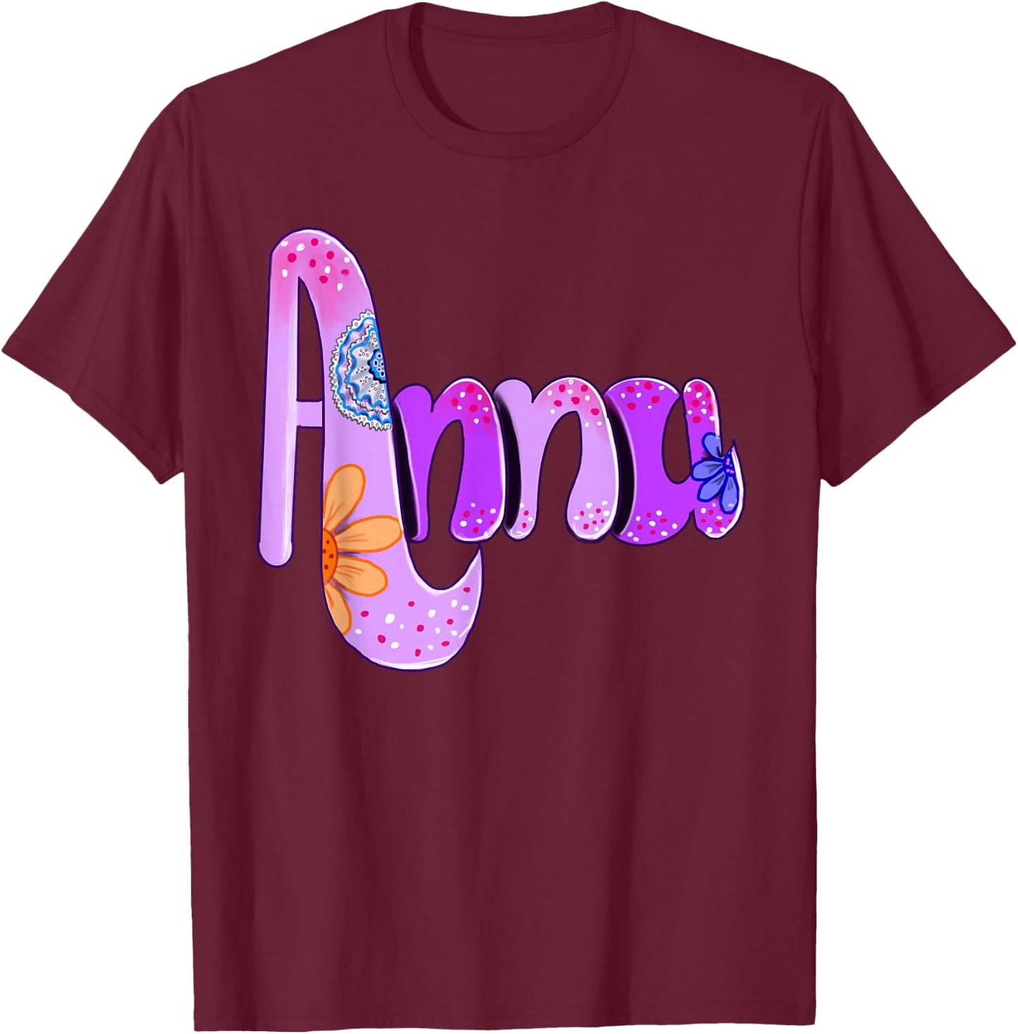 Anna Custom Name for Girls and Women T-Shirt - T-Shirt | Maroon