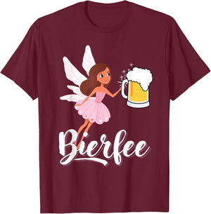 Bierfee with Funny Beer Friends Design, black T-Shirt - T-Shirt | Maroon