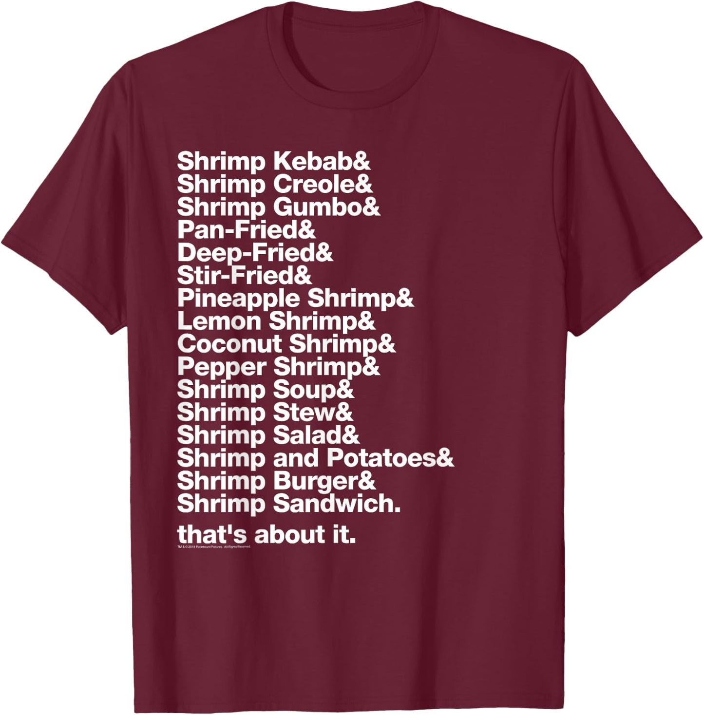 Forrest Gump Shrimp & T-Shirt - T-Shirt | Maroon