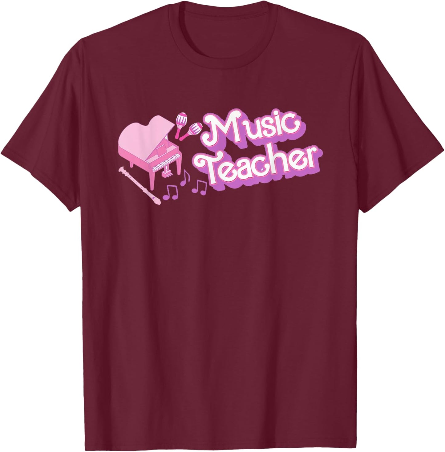 Women Music Teacher Back to School Music Education Students T-Shirt - T-Shirt | Maroon