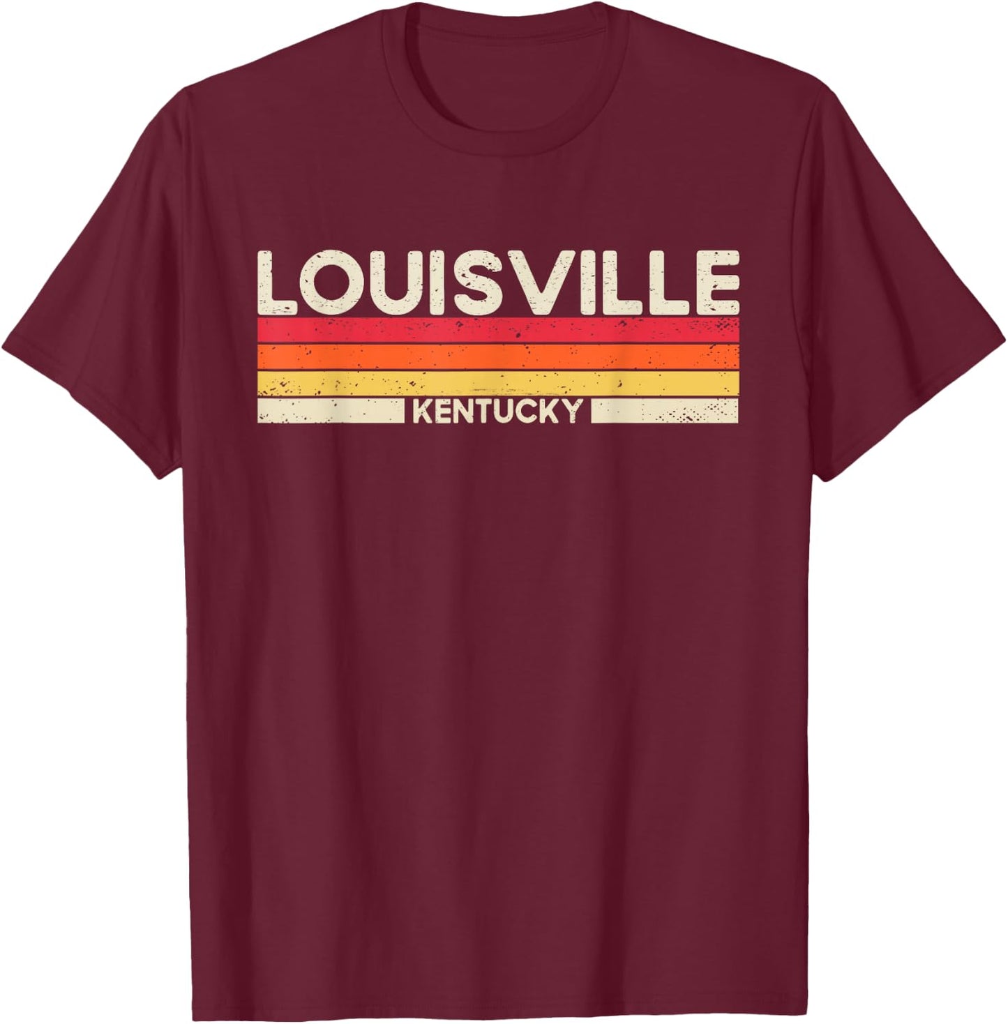 Louisville State of Kentucky 80s 90s Vintage Sunset T-Shirt - T-Shirt | Maroon