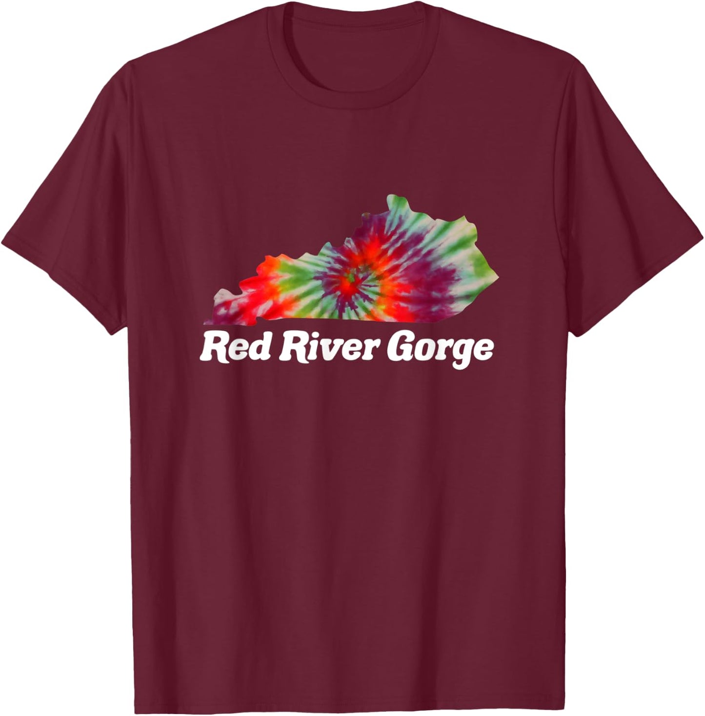 Red River Gorge Climbing RRG Kentucky Tie Dye T-Shirt - T-Shirt | Maroon