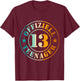 13th Birthday Official Teenager 13 Years Boy Girl , black T-Shirt - T-Shirt | Maroon