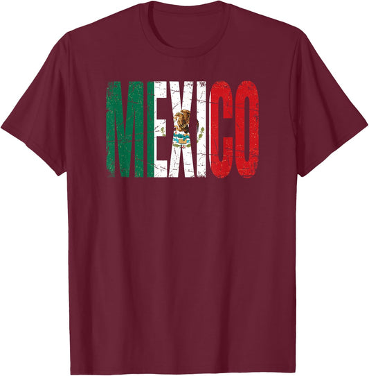 Mexico Flag Mexican Cinco De Mayo Independence Day T-Shirt - T-Shirt | Maroon