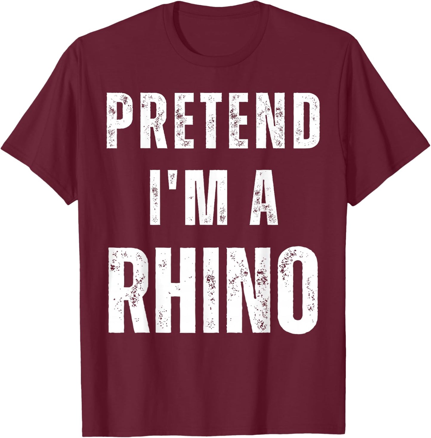 Pretend I'm a Rhino Matching Costume Funny Halloween T-Shirt - T-Shirt | Maroon
