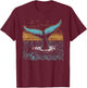 Fluke Whale Tail Retro Whale Watcher Ocean T-Shirt - T-Shirt | Maroon
