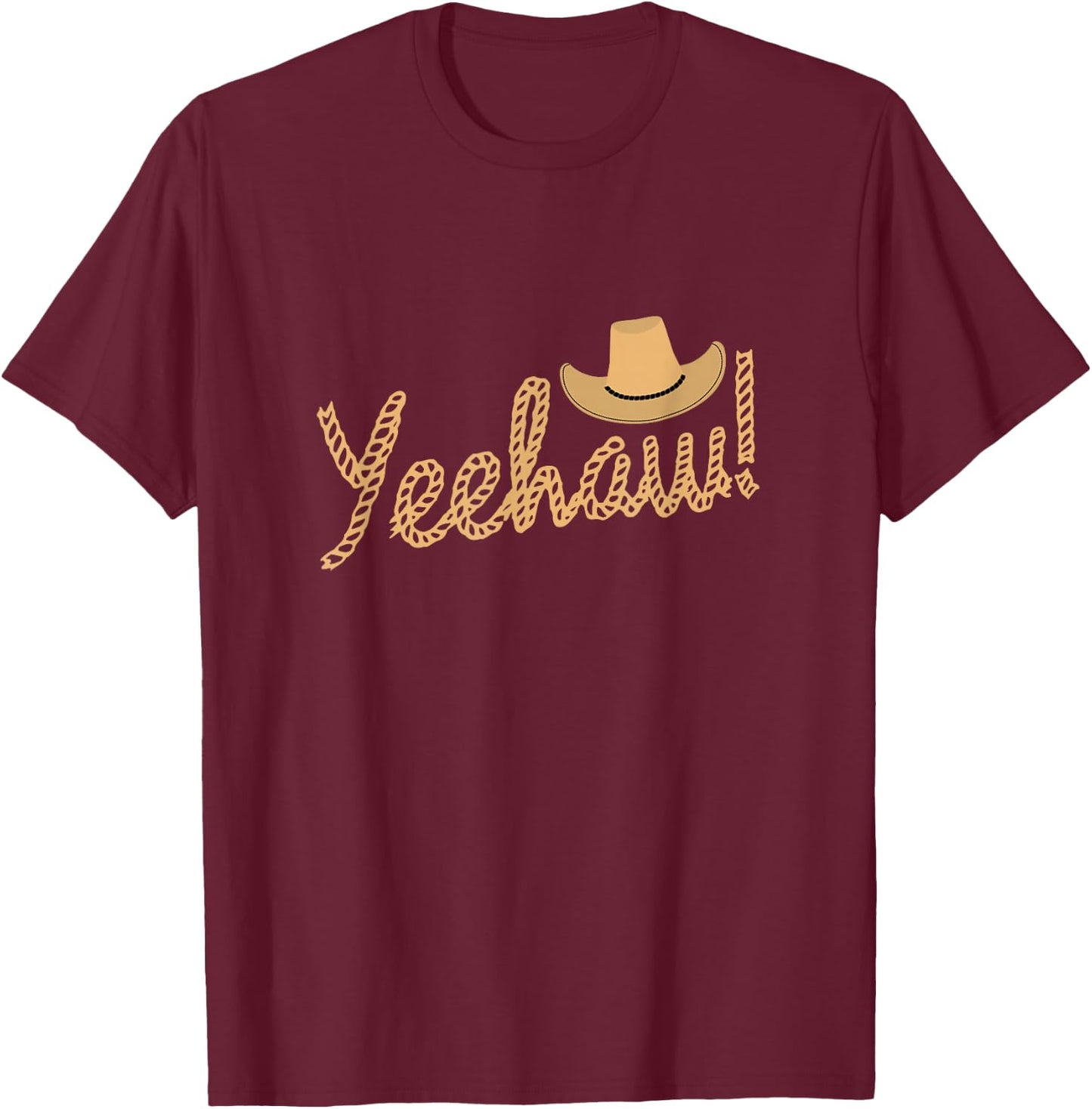 Yeehaw Cowboy T-Shirt - T-Shirt | Maroon