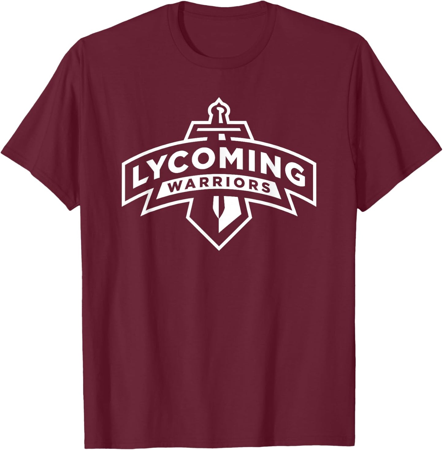 Lycoming Warriors Sword & Shield Logo Lycoming College T-Shirt - T-Shirt | Maroon