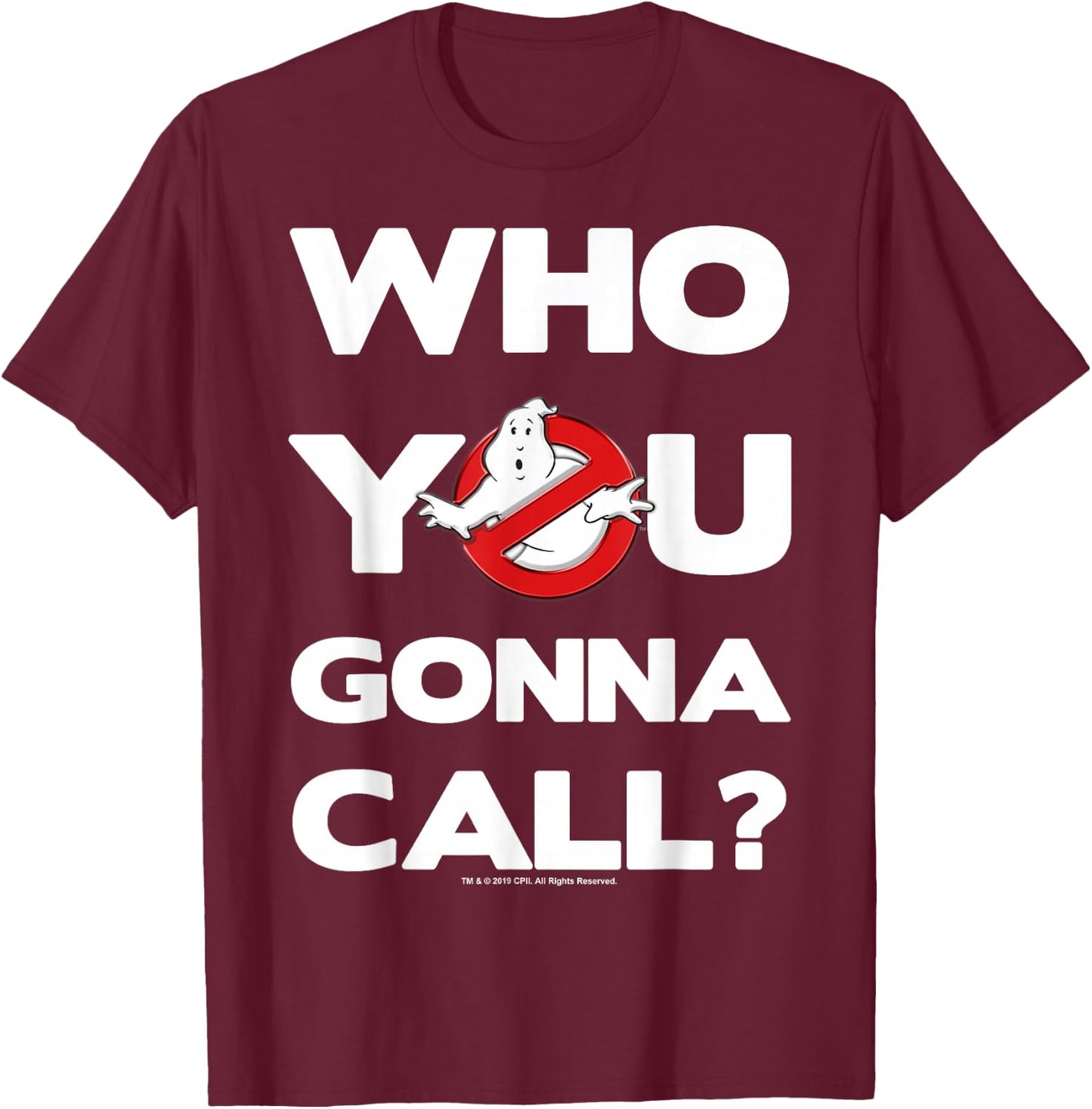 Ghostbusters Who You Gonna Call Logo T-Shirt - T-Shirt | Maroon