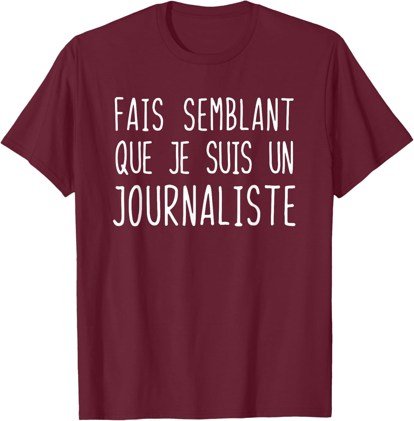 Funny Journalist Costume for Halloween Costume , Black, S T-Shirt - T-Shirt | Maroon