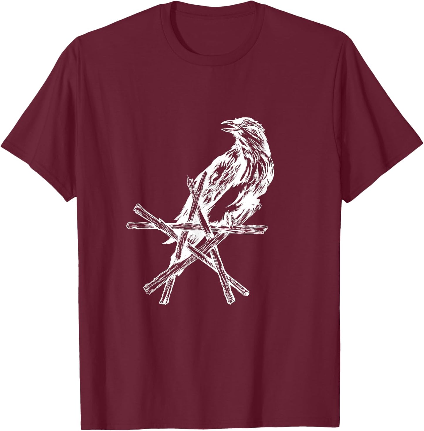 Crow Star Raven Pentacle Pentagram Wicca Witchcraft Shirt T-Shirt - T-Shirt | Maroon