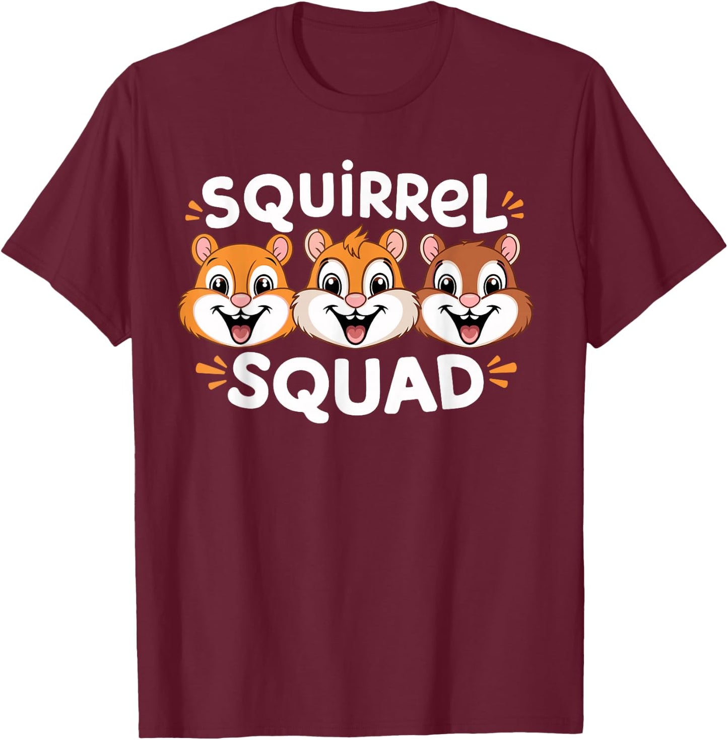 Squirrel Squad for Squirrel Lover Shirt Kids Squirrel T-Shirt - T-Shirt | Maroon