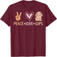 Peace Love Lops - Lop Eared Bunny T-Shirt - T-Shirt | Maroon