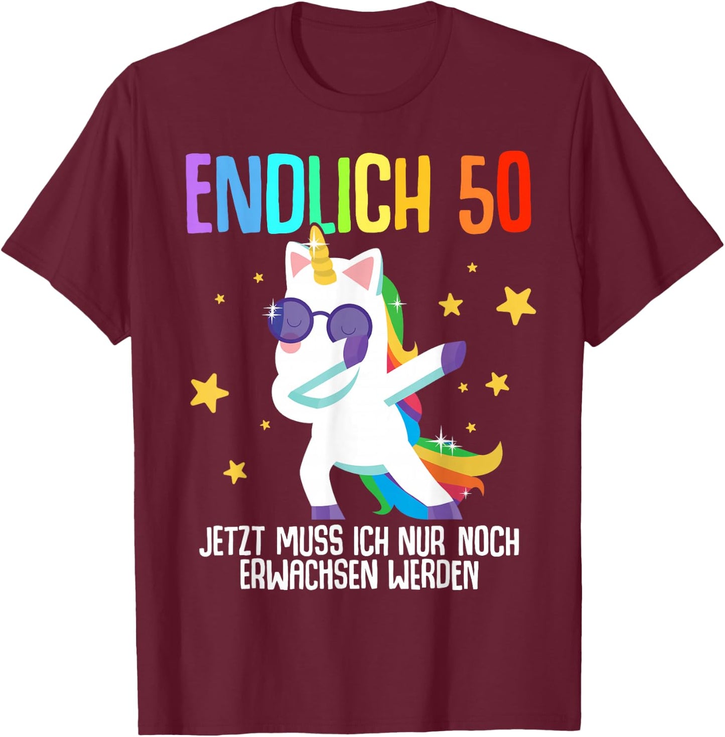50. Geburtstag Mann Frau 50 Jahre 1976 Deko Lustig Geschenk T-Shirt - T-Shirt | Maroon