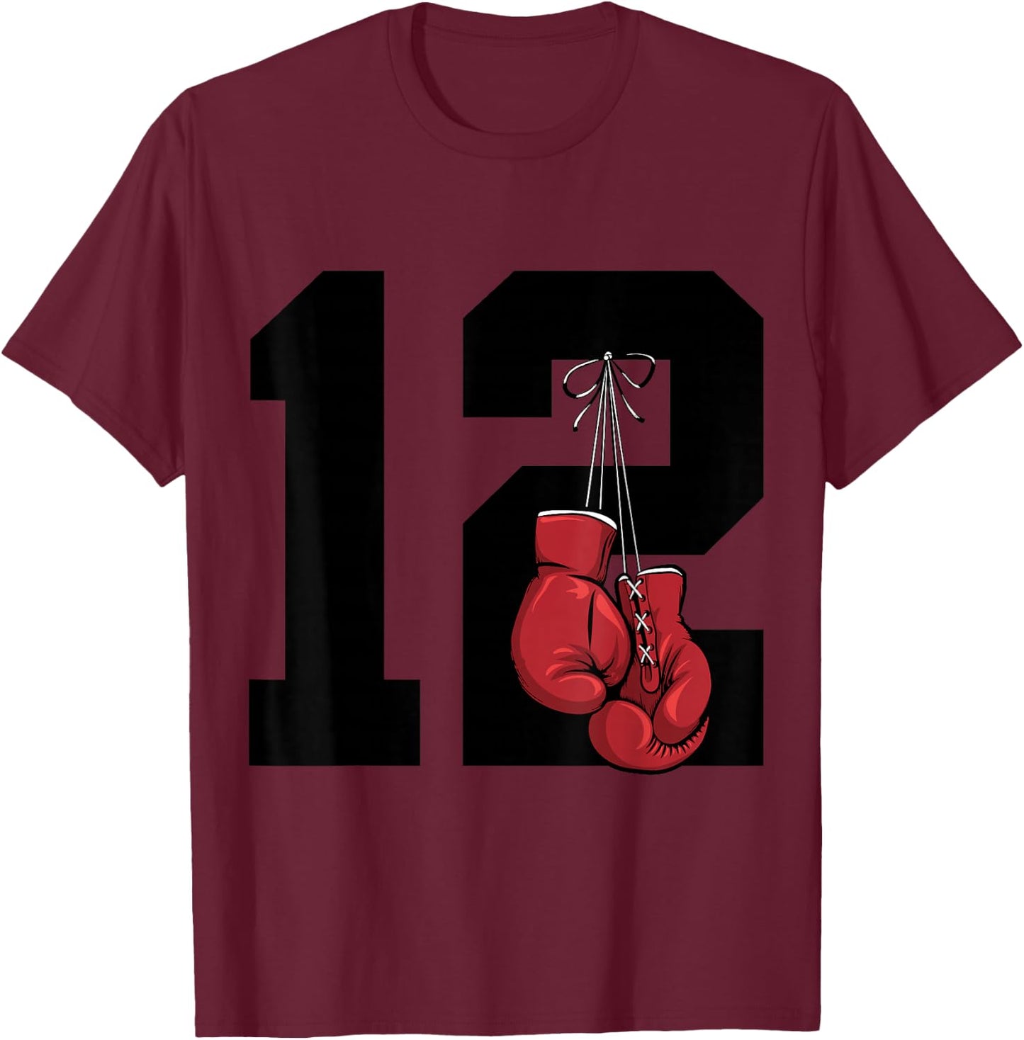 Boxer 12 Year Boxing 12th Birthday T-Shirt - T-Shirt | Maroon