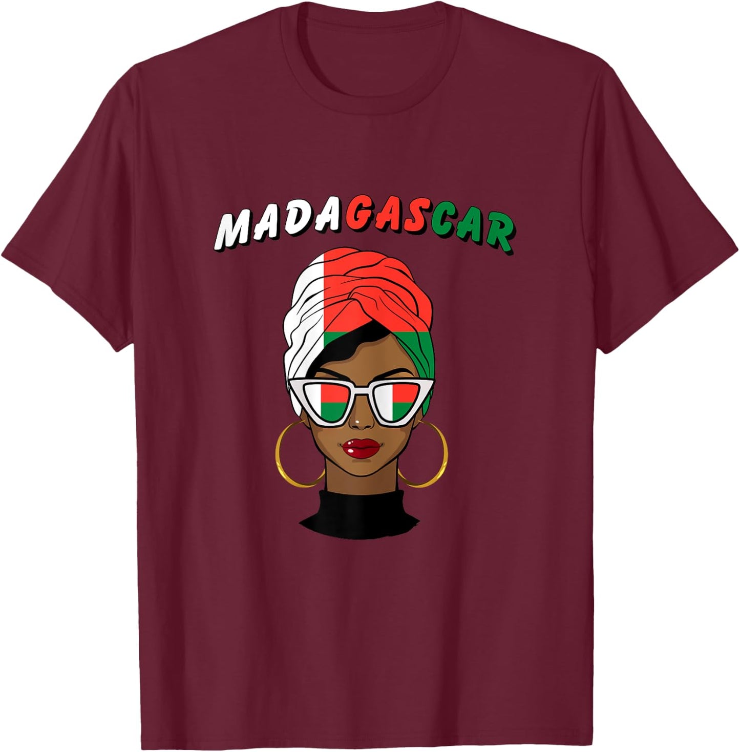 Madagascar, Malagasy flag, Madagascar girl, Malagasy women T-Shirt - T-Shirt | Maroon