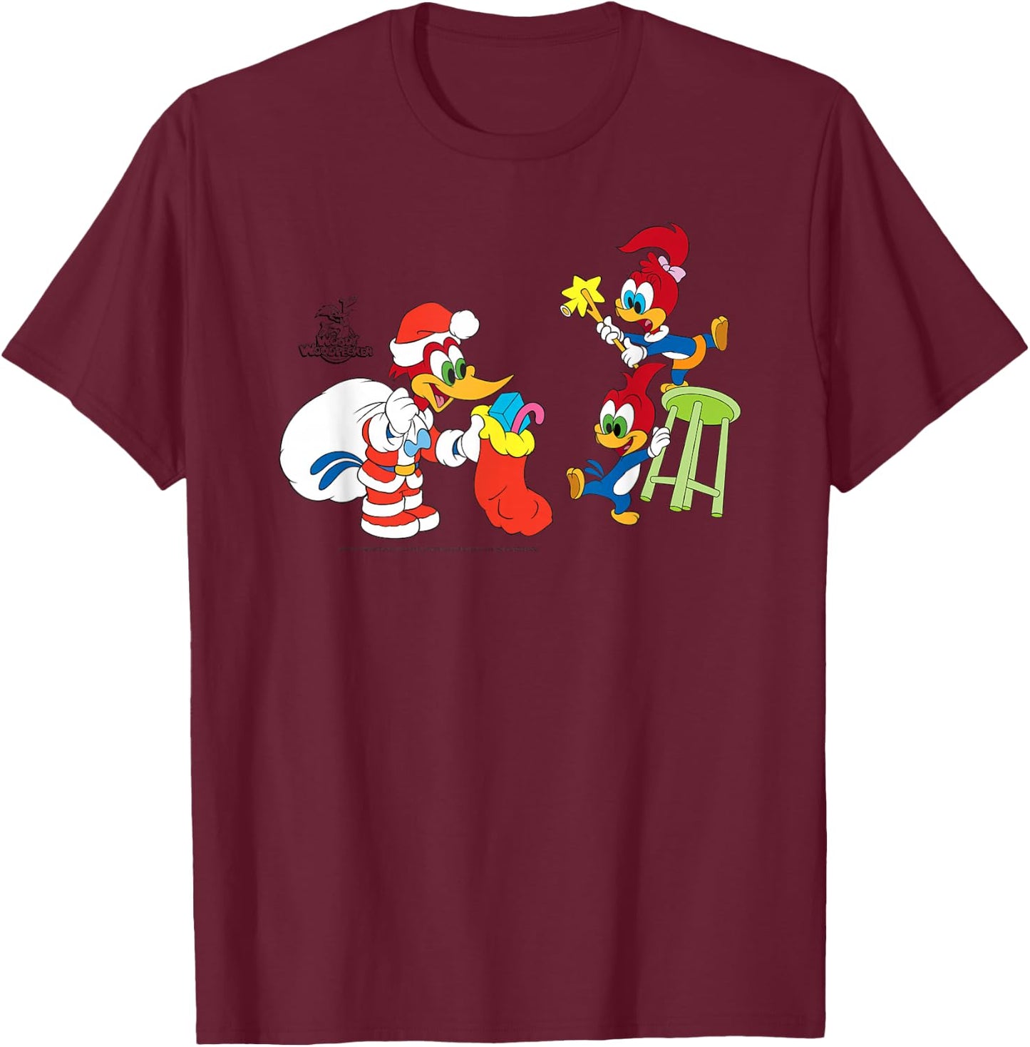 Woody Woodpecker Holiday T-Shirt - T-Shirt | Maroon