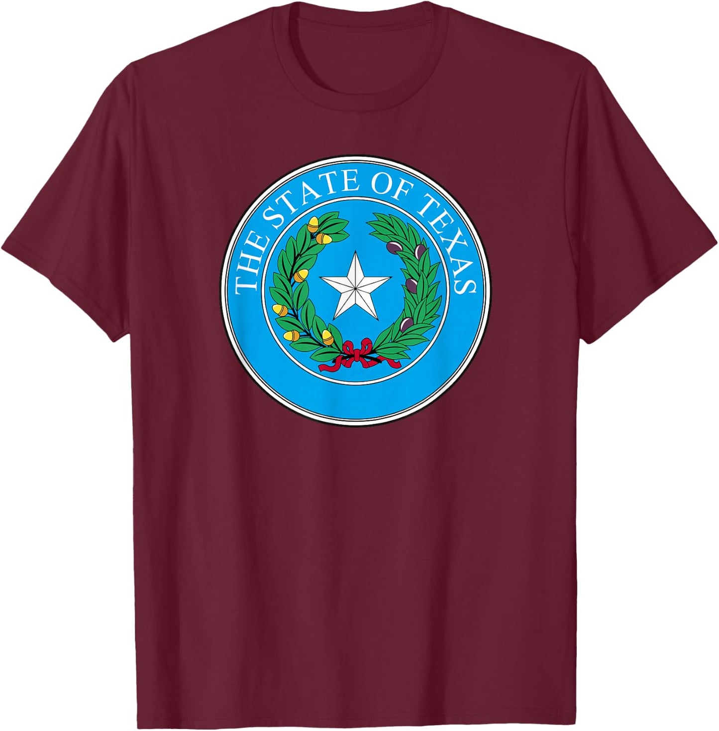 Texas State Seal Flag T-Shirt - T-Shirt | Maroon