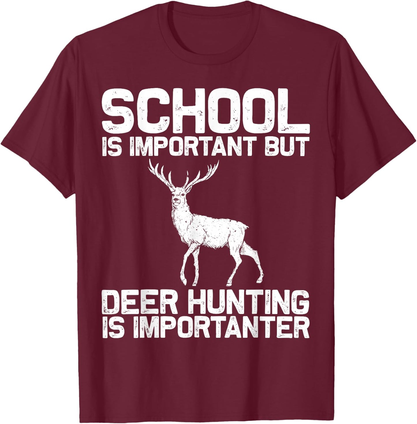 Deer Hunting Design For Boys Men Deer Hunter Deer Hunting T-Shirt - T-Shirt | Maroon